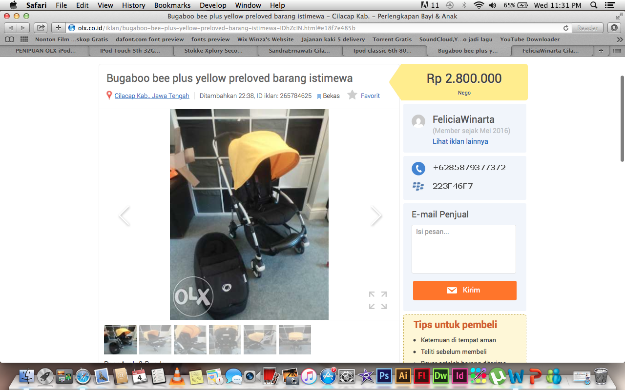 PENIPUAN OLX iPod touch 5th Generation 32GB Blue Mint Condition IngridKarlina