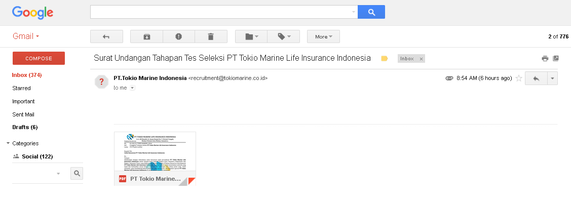 Waspada Penipuan Lowongan Kerja PT.Tokio Marine Indonesia