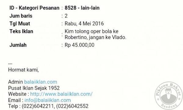 Kritik Persib, Bobotoh Rela Pasang Iklan