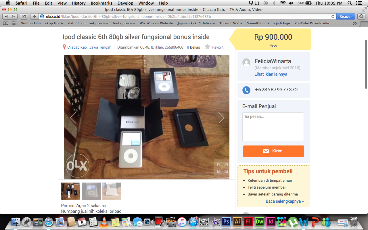 PENIPUAN OLX iPod touch 5th Generation 32GB Blue Mint Condition IngridKarlina