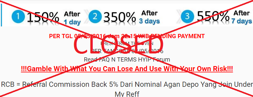 NEW HYIP FRESH FROM THE OVEN 150% 1 Day 350% 3 Day 550% 7 Day