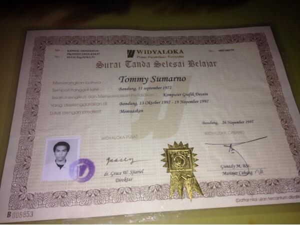 &#91;Telah Ditemukan&#93; Ijazah a.n Tommy Sumarno