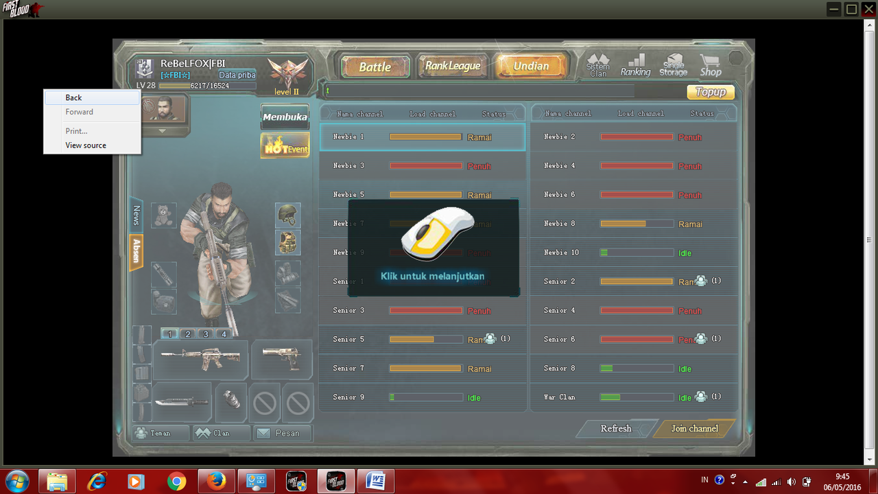 Cara Log Out Client FIRST BLOOD INDONESIA