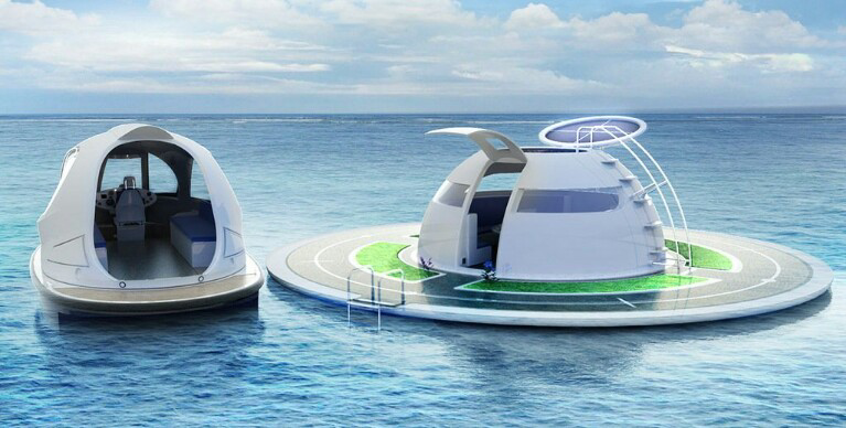 Keren! Rumah UFO Di Tengah Laut