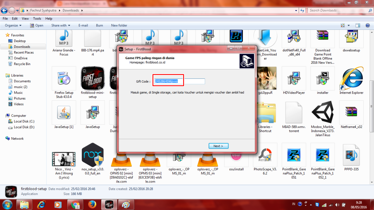 Cara Install FIRST BLOOD INDONESIA dan mendapatkan hadiahnya