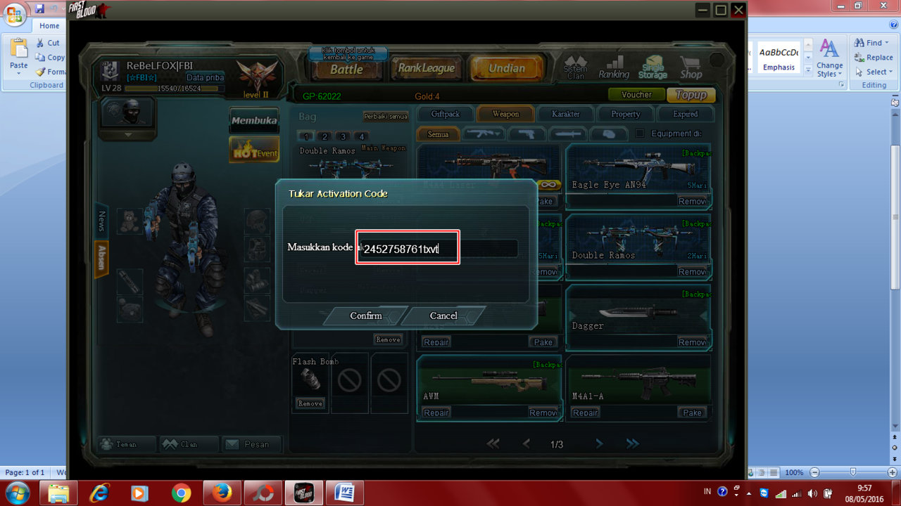 Cara Install FIRST BLOOD INDONESIA dan mendapatkan hadiahnya