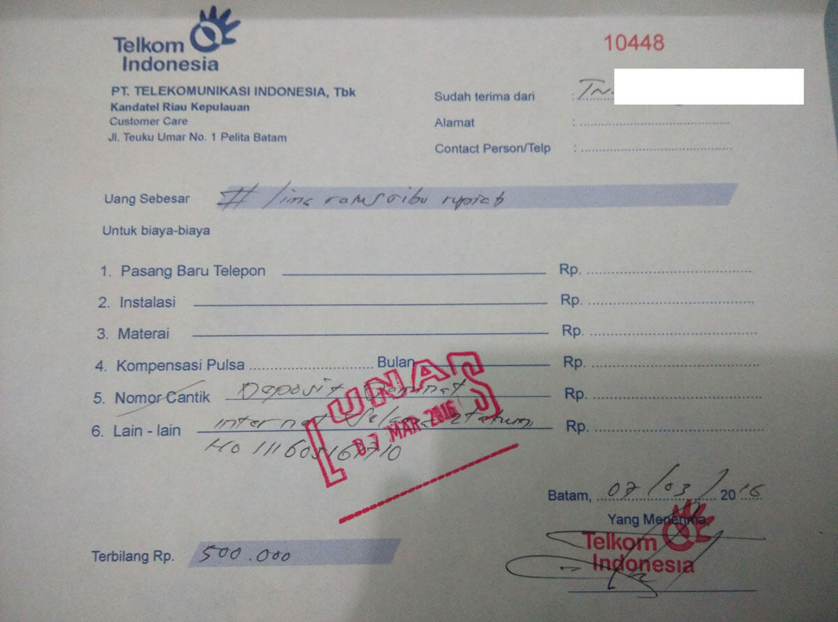 Biaya Siluman oleh Oknum Telkom??? (Disertai Bukti)