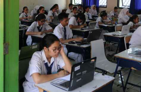 Begini suasana UN berbasis komputer disejumlah SMP DKI Jakarta