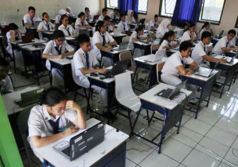 Begini suasana UN berbasis komputer disejumlah SMP DKI Jakarta