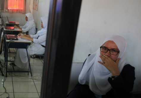 Begini suasana UN berbasis komputer disejumlah SMP DKI Jakarta