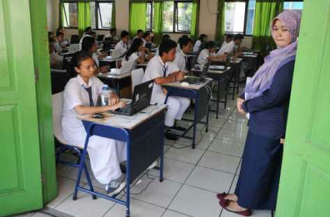 Begini suasana UN berbasis komputer disejumlah SMP DKI Jakarta
