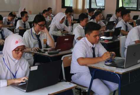 Begini suasana UN berbasis komputer disejumlah SMP DKI Jakarta