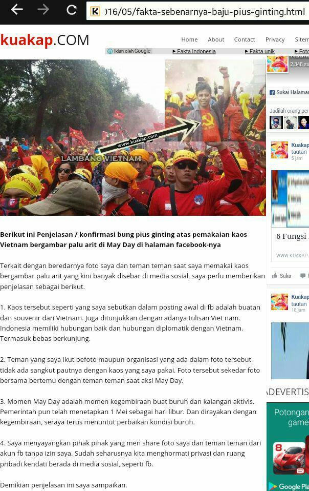 SERUAN AKUN MABES TNI COMMUNITY: MARI KITA PERANGI KOMUNIS LAKNAT
