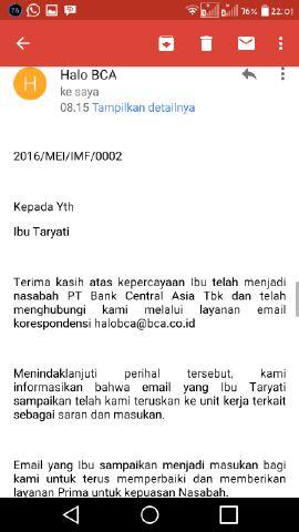 Surat terbuka untuk BANK B*A CABANG KEBUMEN SUNGGUH MENGECEWAKAN!!! 8 MEI '16