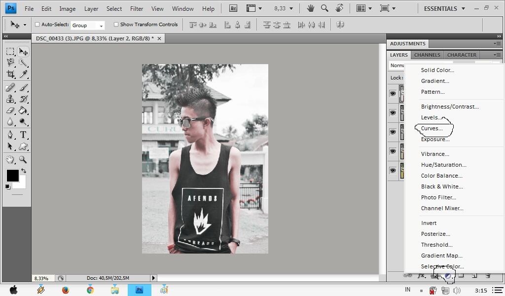 Cara memberi effect monochrome pada foto d photoshop