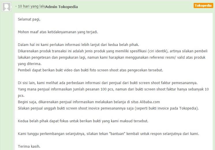Pengalaman belanja NYAMAN via Tokopedia