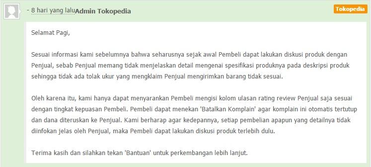 Pengalaman belanja NYAMAN via Tokopedia