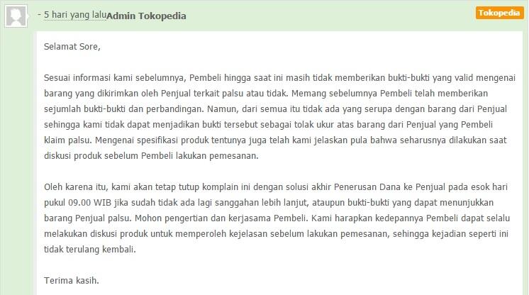 Pengalaman belanja NYAMAN via Tokopedia