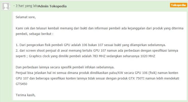 Pengalaman belanja NYAMAN via Tokopedia