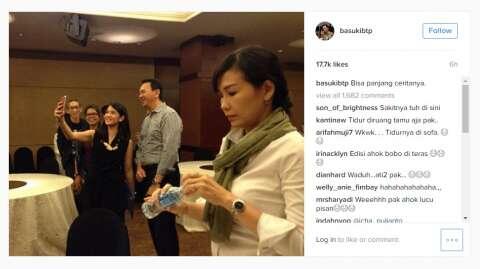 Lihat Wajah Veronica saat Ahok Disanding Dian Sastro untuk Selfie