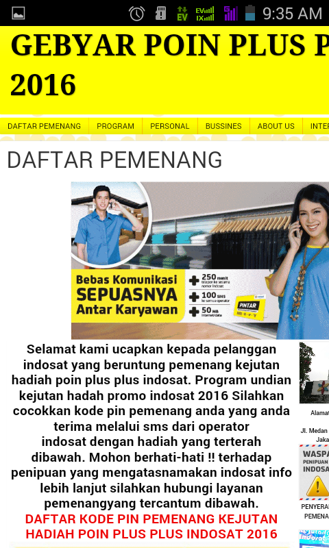 Ane Dapet Kejutan dari Indos*t gan ! Penipuan/Bukan?
