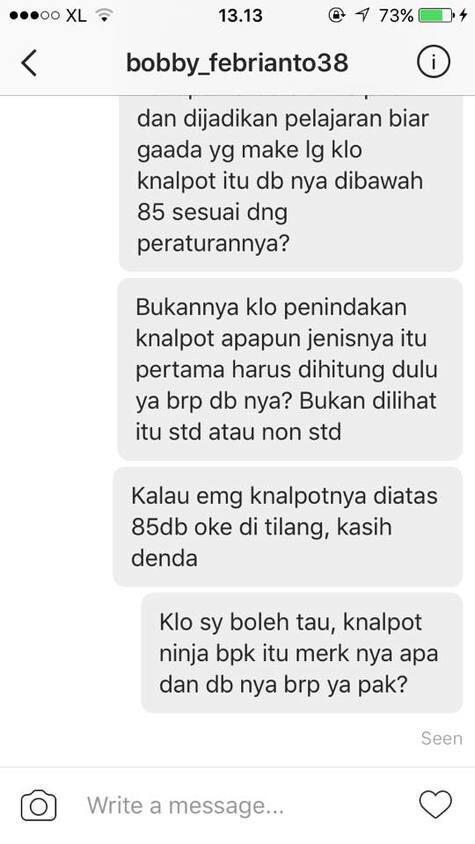 Ngajak Polisi Debat Masalah Knalpot, Eh Si Agan Ini Malah Di Blok Gan! Kalah Debat