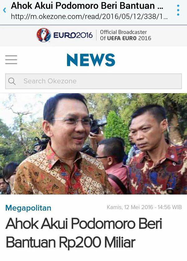  Dokumen Aliran Uang Podomoro Masuk ke 'Kantong' Gubernur Bererdar, Ahok Murka
