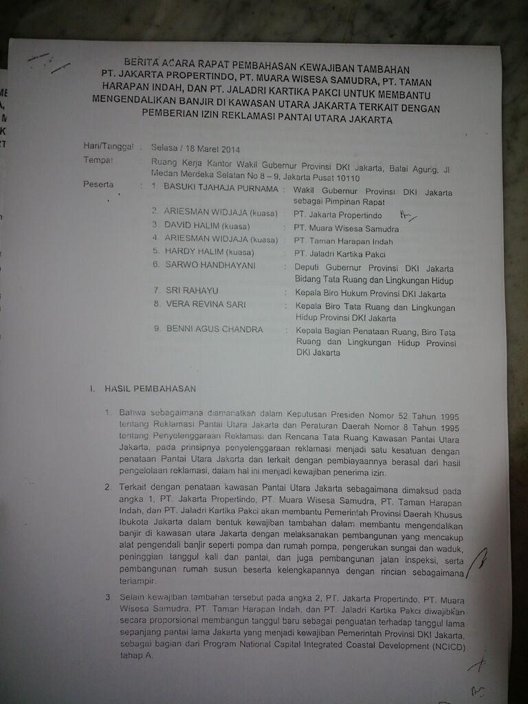 Ahok Sebut Miliki Payung Hukum Tagih Kontribusi Tambahan Pengembang Reklamasi
