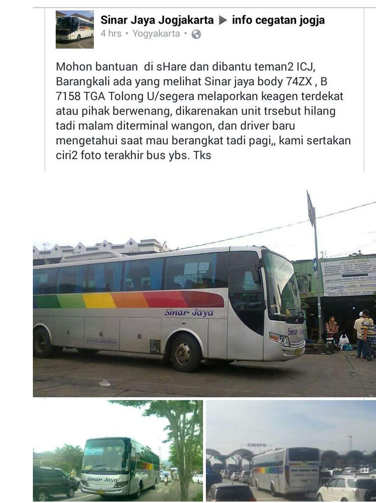 &#91;PENGUMUMAN!&#93; Sebuah Bus Sinar Jaya telah Dicuri dari Parkiran Terminal