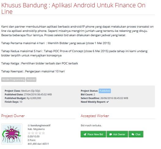 &#91;LOWONGAN FREELANCER&#93; Pembuatan Aplikasi Android Khusus Bandung &#91;&gt;6jt&#93;