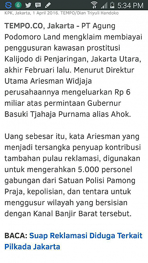 Kalau Memang Tak Korupsi, Mengapa Ahok Tak Berani Laporkan Tempo dan APL ke Polisi?