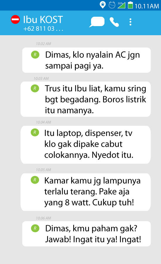 Tipe Ibu Kost Diliat Dari Cara SMS-nya Gan! (Ibu Kost Agan Masuk yg mana?)