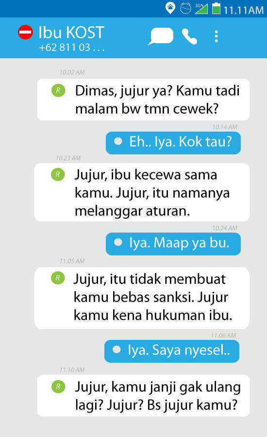 Tipe Ibu Kost Diliat Dari Cara SMS-nya Gan! (Ibu Kost Agan Masuk yg mana?)