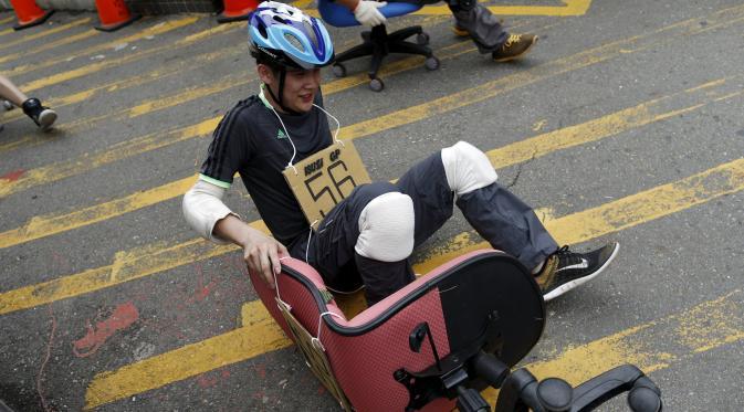 Lucunya balapan dengan kursi kantor di Taiwan