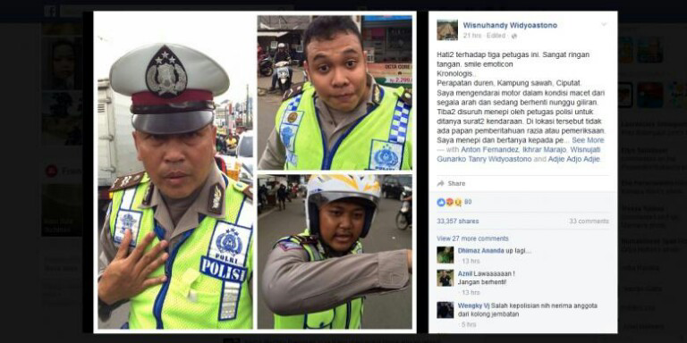 Bertanya Surat Tugas, Pengendara Motor Malah Dikeroyok Polantas di Ciputat
