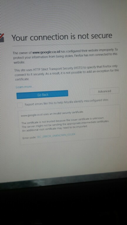 (Help gan) Mozila ane bermasalah gan.. Your connection is not secure