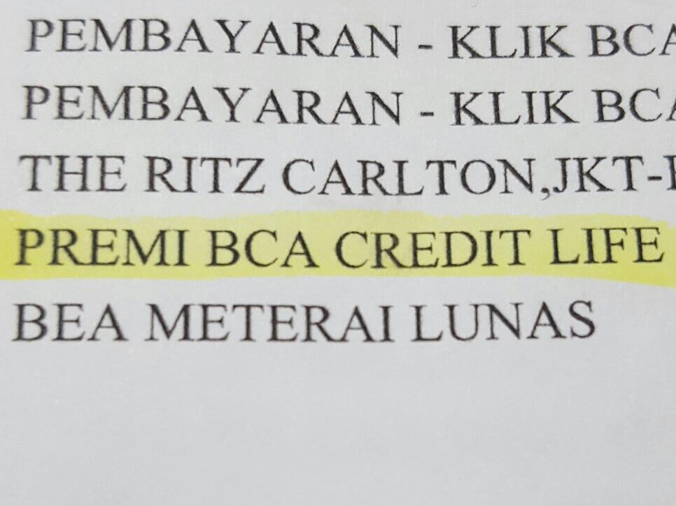 Kecewa dengan CC BCA / credit life
