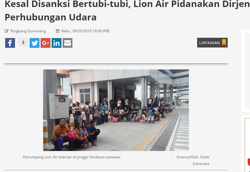 Kesal Disanksi Bertubi-tubi, Lion Air Pidanakan Dirjen Perhubungan Udara