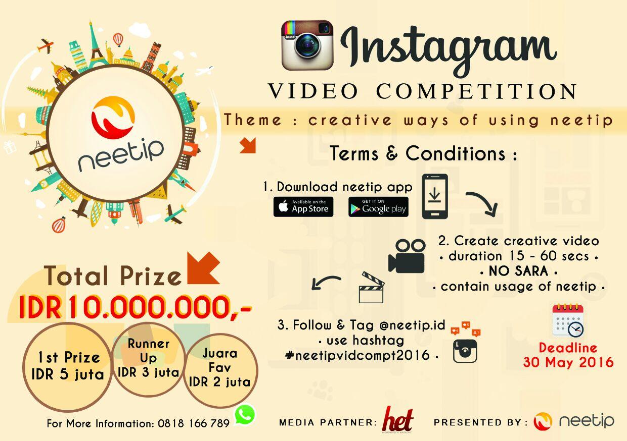 &#91; Kompetisi &#93; Video Instagram. Total hadiah 10 Juta Rupiah!