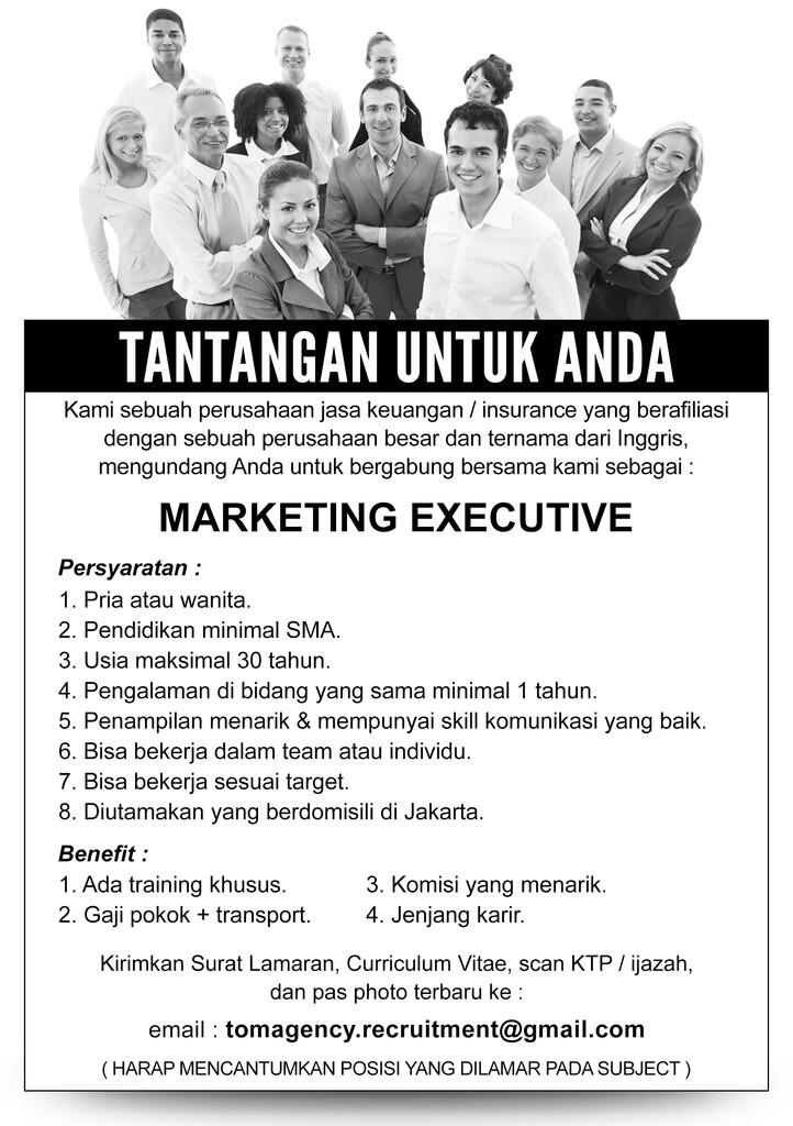 ( DKI JAKARTA ) Lowongan Marketing Executive