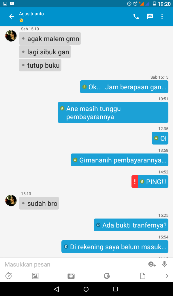 hati hati dengan pengguna bbm 5f103*a8 atas nama agus trianto