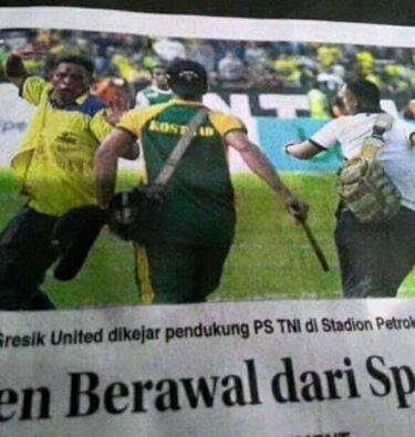 FOTO-FOTO BRUTALNYA SUPORTER PS TNI MENG-HAJAR SUPORTER ULTRAS GRESIK