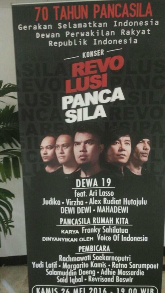 Ahmad Dhani Cs Gelar Konser Revolusi Pancasila di Gedung DPR Kamis 26 Mei