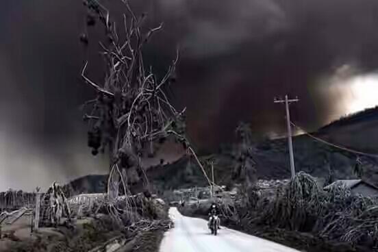 penampakan letusan sinabung sabtu 21/05/2016
