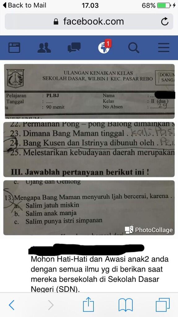 Ada Muatan 'Pembunuhan' di Ujian SD, Ahok Akan Sanksi Guru Pembuat Soal