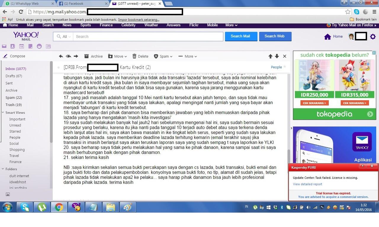 &#91;CASE CLOSED&#93;lazada dan danamon saling lempar tanggung jawab, customer mati ditengah2