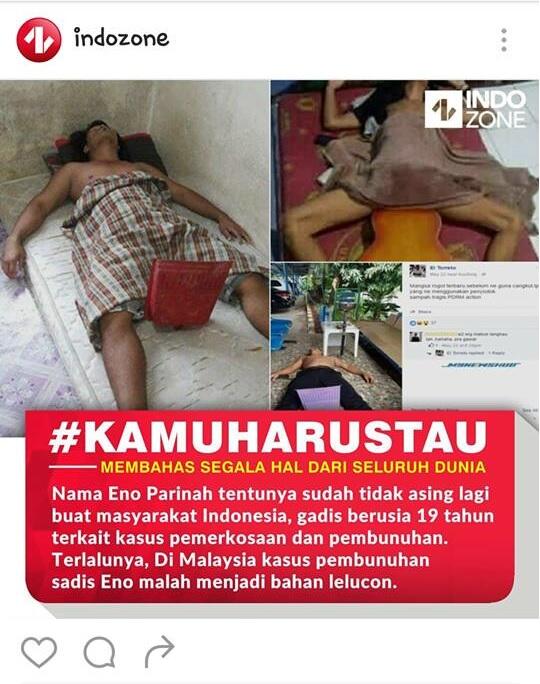 Kasus Kematian Eno, Di Jadikan Bahan Candaan Di Malayshit! Bikin Agan Ga Habis Pikir!