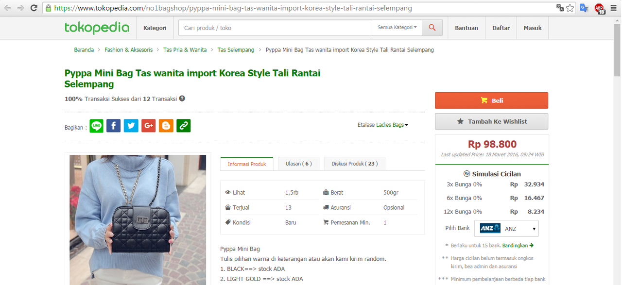 &#91;KOMBAT Deals&#93; Pyppa Mini Bag Tas wanita import Korea Only 98,8K