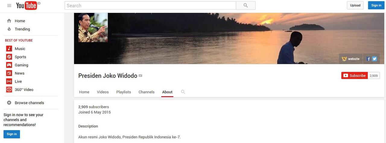 Makin Eksis di Socmed, Jokowi Sekarang Punya Akun Youtube Gan!