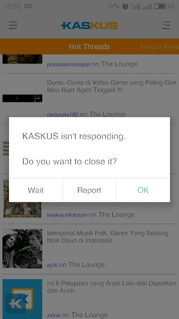 kaskus sering not responding